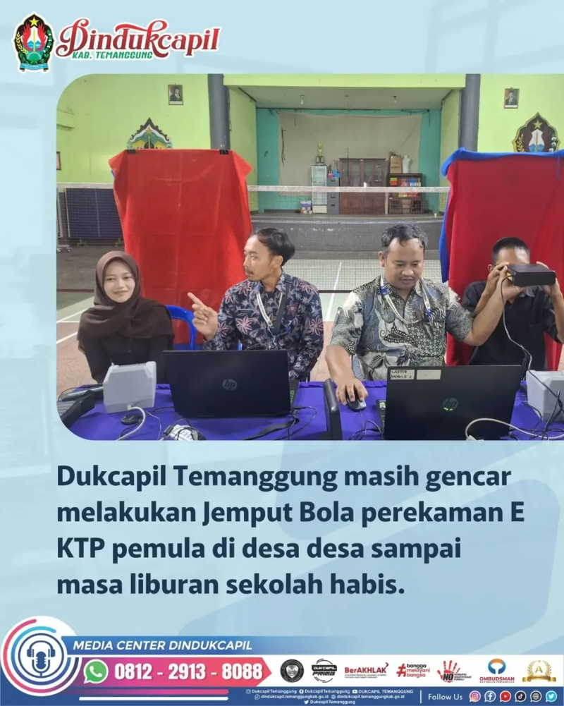 Manfaatkan Libur Sekolah, Dukcapil Temanggung Gencarkan Jemput Bola Perekaman KTP-el di Empat Desa