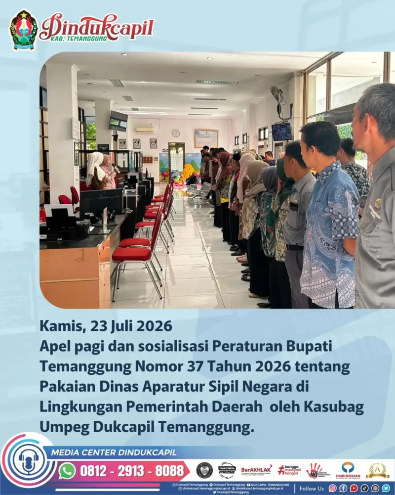 Apel Pagi dan Sosialisasi peraturan Bupati