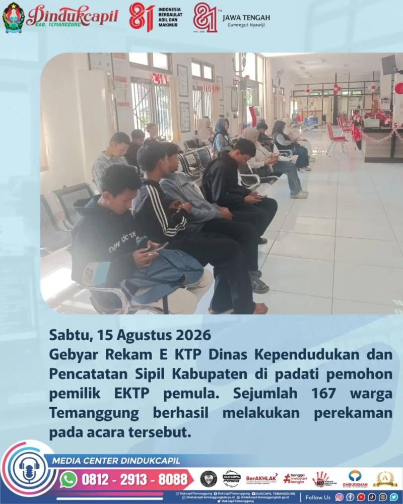 Dukcapil Kabupaten Temanggung kembali menggelar Gebyar Rekam E-KTP