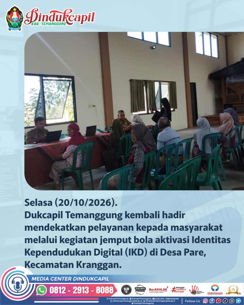 Jemput Bola Aktivasi IKD di Desa Pare, Kecamatan Kranggan