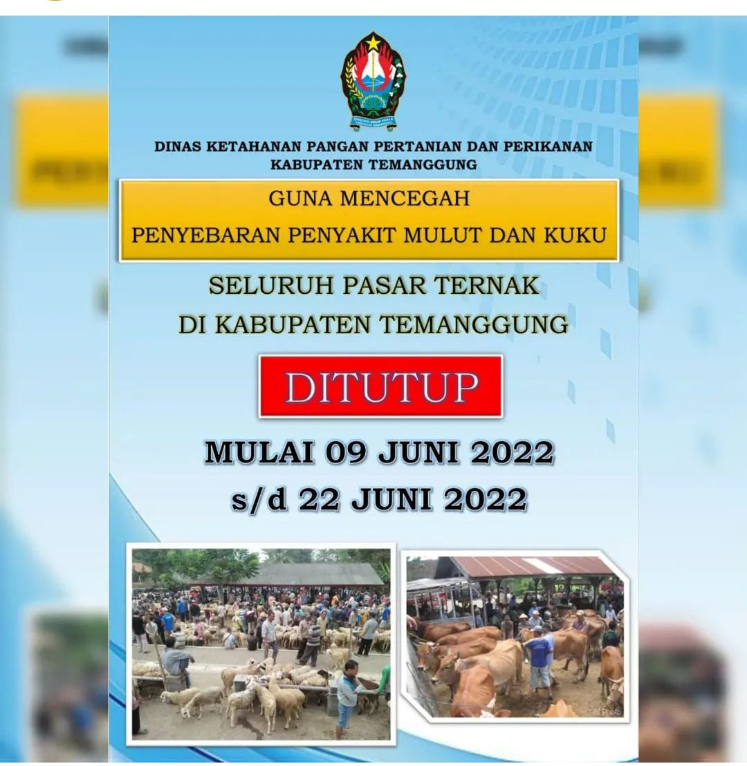 Penutupan Pasar Hewan di Area Pasar Hewan Temanggung