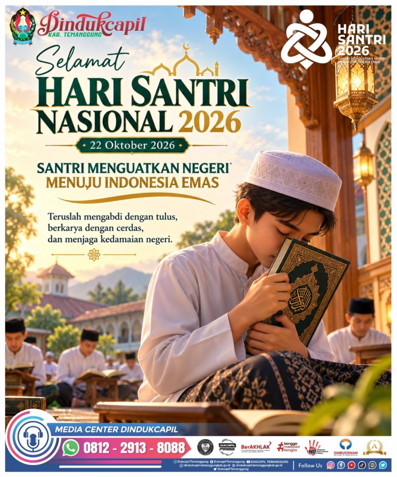 Dukcapil Temanggung Mengucapkan Selamat Hari Santri Nasional